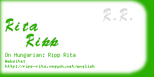 rita ripp business card